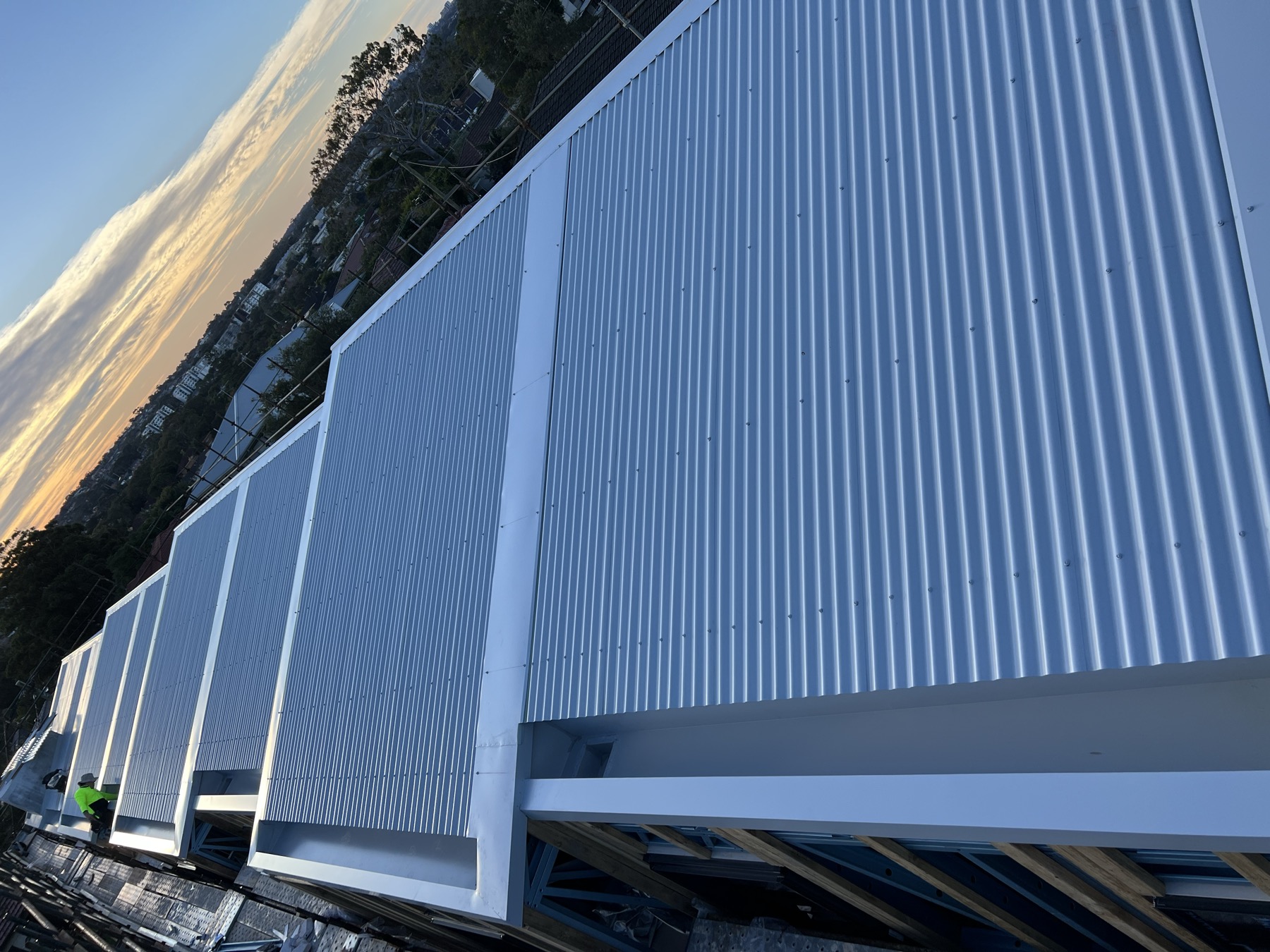 New metal roof installation, Chatswood